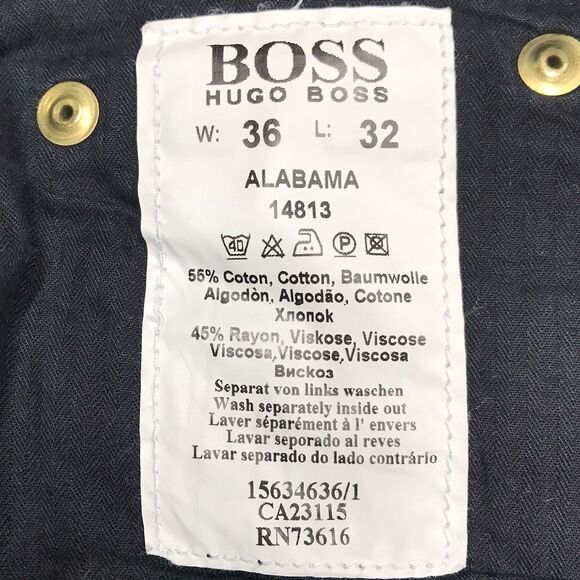 HUGO BOSS Select Alabama Jean Men 36x32 Relaxed Straight Dark Wash Italy - Picture 8 of 14